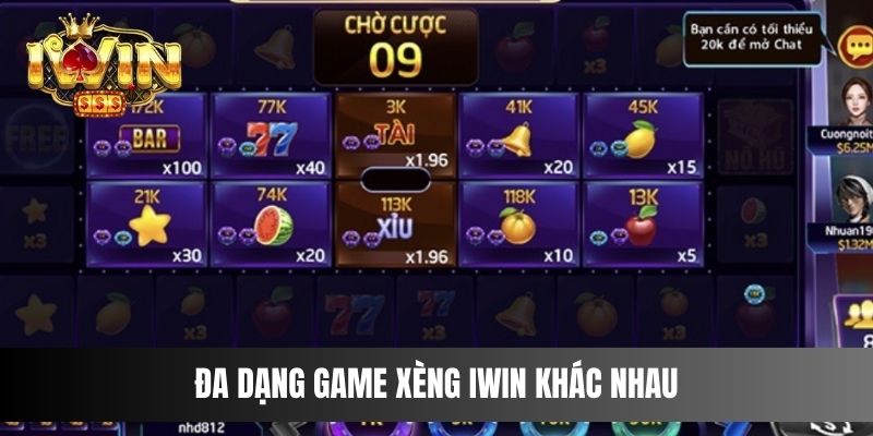Đa dạng game Xèng IWIN khác nhau